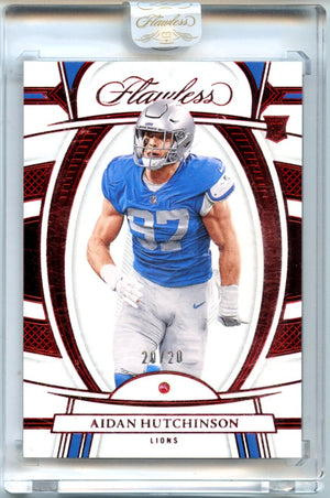 Aidan Hutchinson RC 2022 Flawless Red Ruby Diamond Rookie SP 20/20