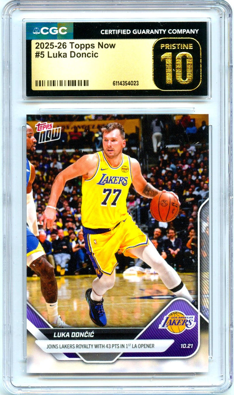Luka Doncic 2025-26 Topps Now #5 CGC 10 Pristine-1