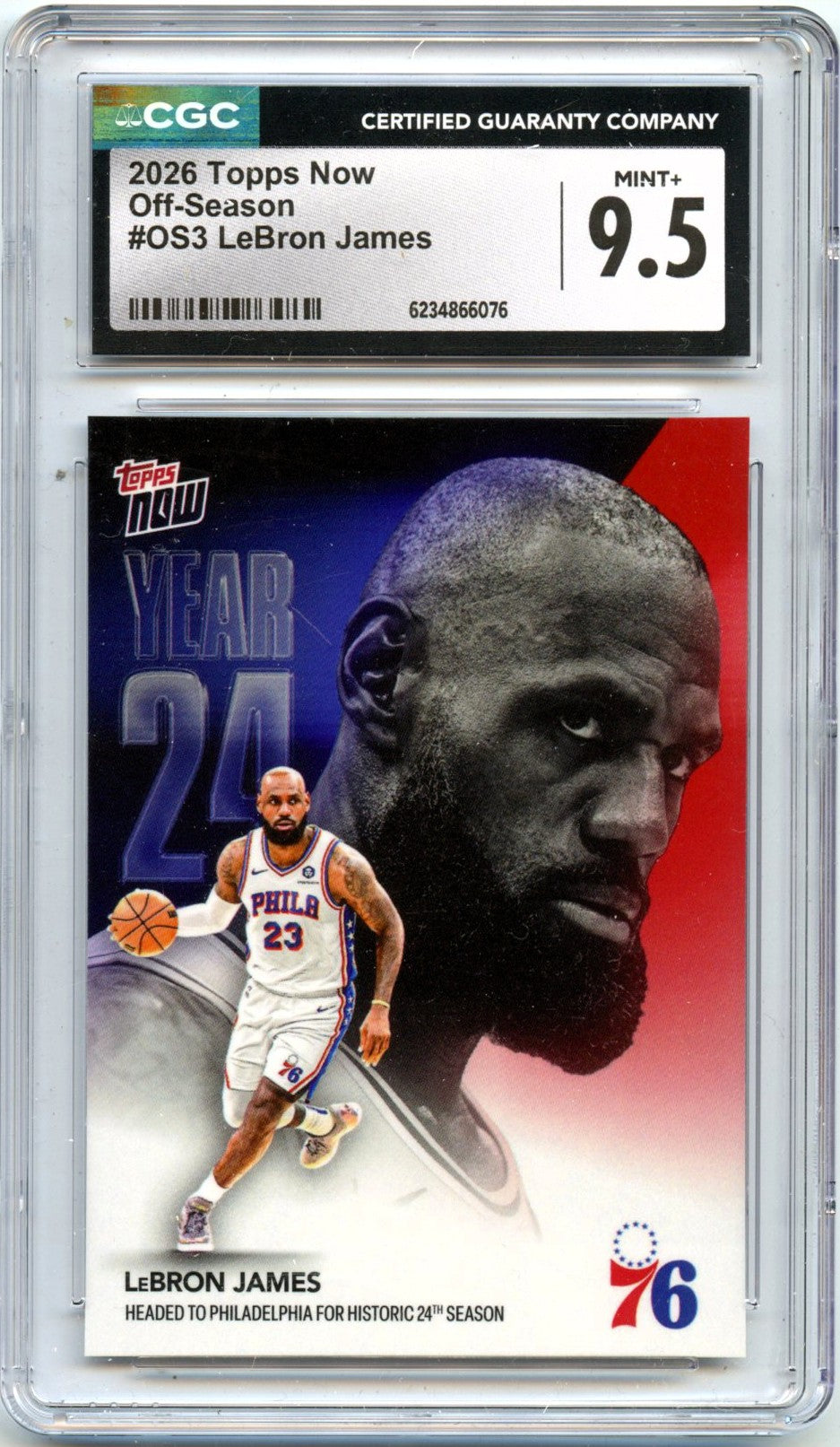 Lebron James 2026 Topps Now Off Season CGC 9.5