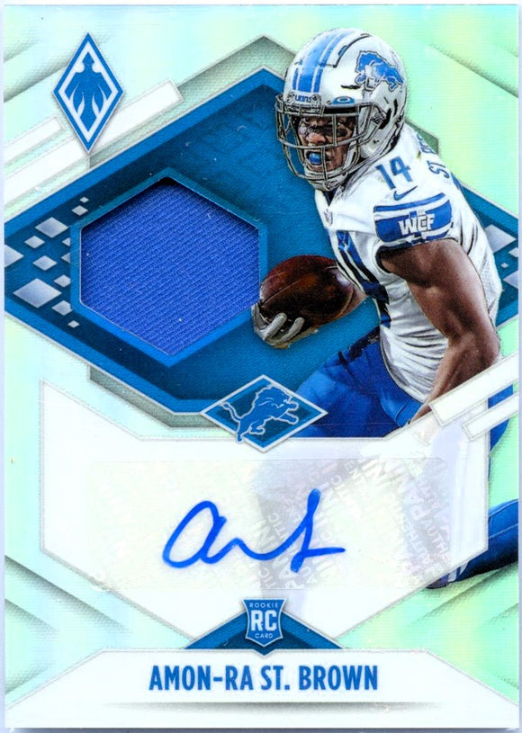 Product Amon-Ra St Brown RC 2021 Panini Phoenix Silver Rookie Patch Auto SP 123/299 Link