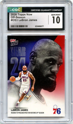 Lebron James 2026 Topps Now Off Season CGC 10