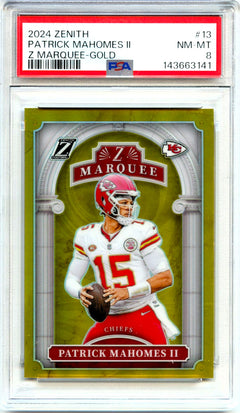 Patrick Mahomes II 2024 Panini Zenith Gold Z Marquee SP 9/10 PSA 8-1