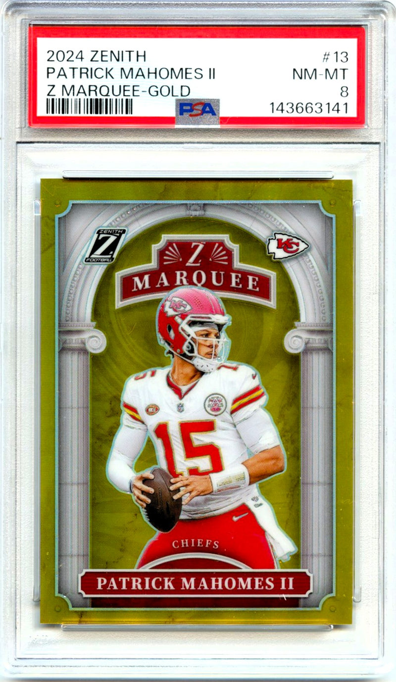 Patrick Mahomes II 2024 Panini Zenith Gold Z Marquee SP 9/10 PSA 8-1