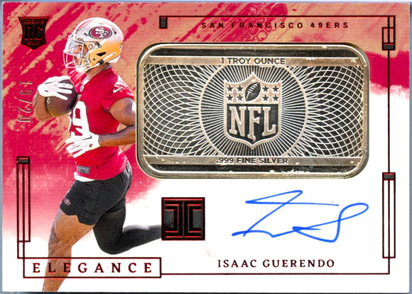 Product Isaac Guerendo RC 2024 Impeccable Red Elegance Silver Bar Rookie Auto SP 19/20 Link