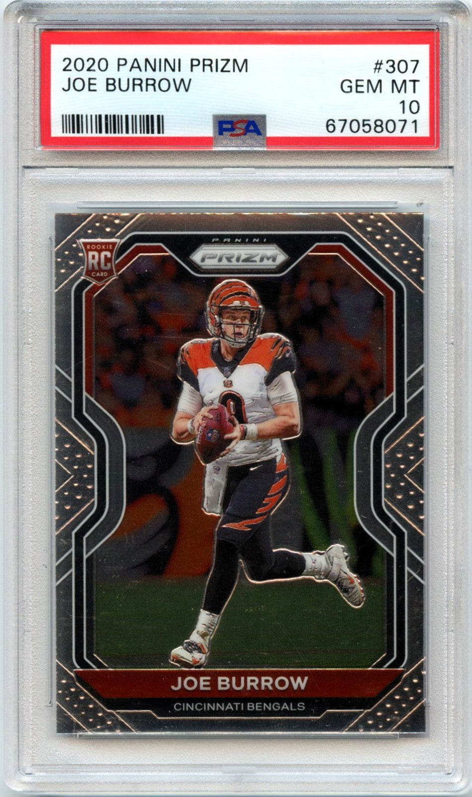 Joe Burrow RC 2020 Panini Prizm Rookie #307 PSA 10