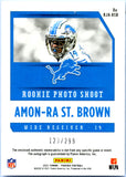 Amon-Ra St Brown RC 2021 Panini Phoenix Silver Rookie Patch Auto SP 123/299