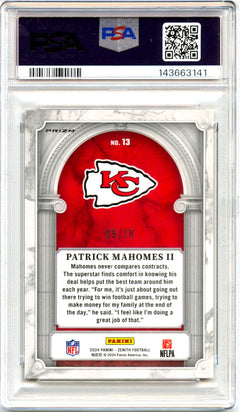 Patrick Mahomes II 2024 Panini Zenith Gold Z Marquee SP 9/10 PSA 8-2