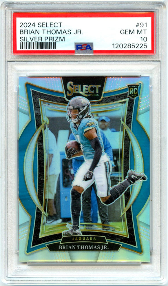 Product Brian Thomas Jr RC 2024 Panini Select Concourse Silver Rookie #91 PSA 10 Link