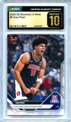 Koa Peat RC 2025-26 Bowman U Now Rookie #6 CGC 10 Pristine-1