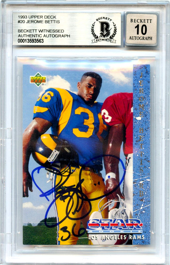 Product Jerome Bettis RC 1993 Upper Deck Star Rookie In Person Auto BGS Authentic Link
