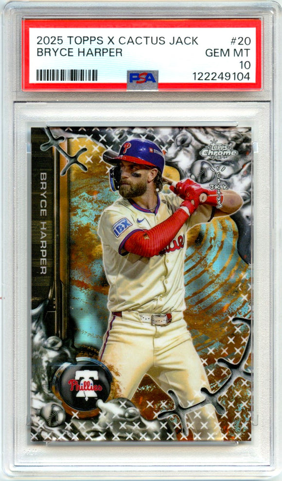 Product Bryce Harper 2025 Topps Chrome X Cactus Jack #20 PSA 10 Link