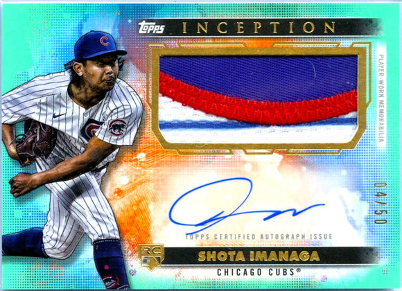 Product Shota Imanaga RC 2024 Topps Inception Aqua Rookie Patch Auto SP 4/50 Link