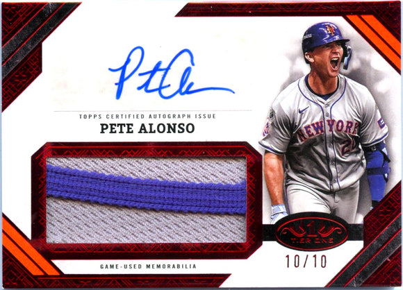 Product Pete Alonso 2025 Topps Tier One Red Game Used Patch Auto SP 10/10 Link