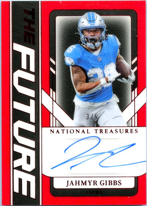 Jahmyr Gibbs 2024 National Treasures Red The Future Auto SP 3/5