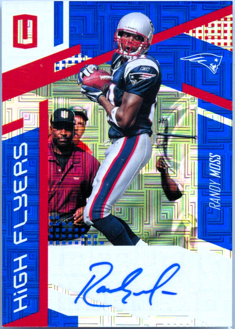 Randy Moss 2017 Panini Unparalleled Blue High Flyers Auto SP 9/10