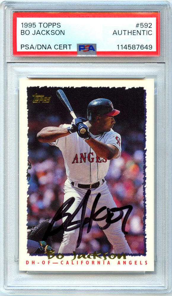 Product Bo Jackson 1995 Topps Baseball In Person Auto #592 PSA Authentic Link