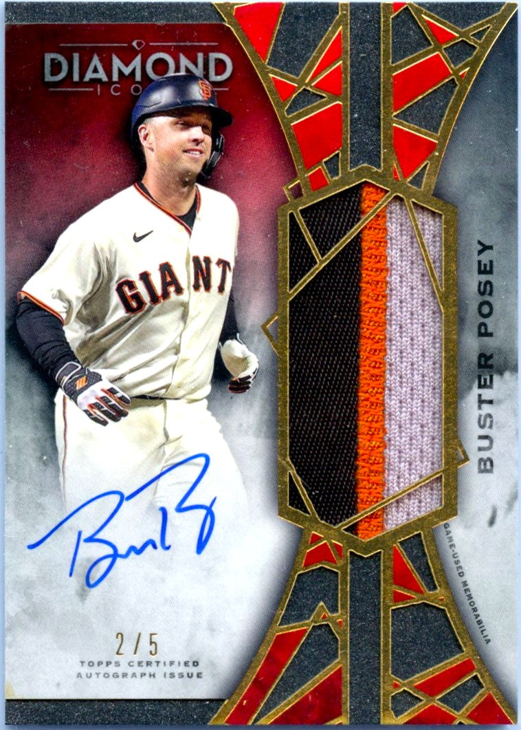 Buster Posey 2022 Topps Diamond Icons Red Jersey Patch Auto SP 2/5-1