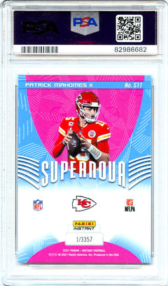Patrick Mahomes II 2021 Panini Instant Supernova SP /3357 PSA 10-2