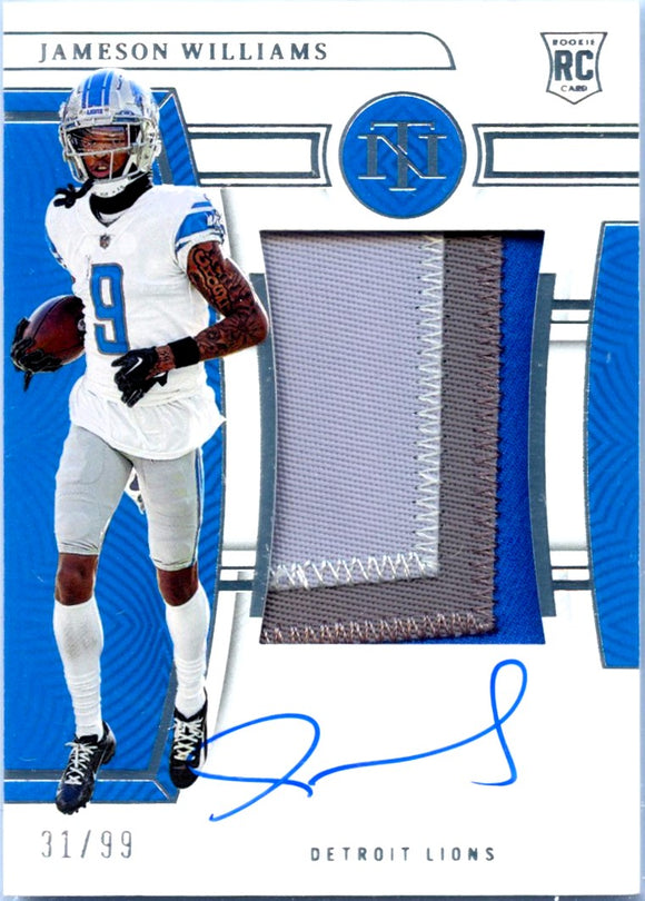 Product Jameson Williams RC 2022 National Treasures Rookie Patch Auto SP 31/99 Link