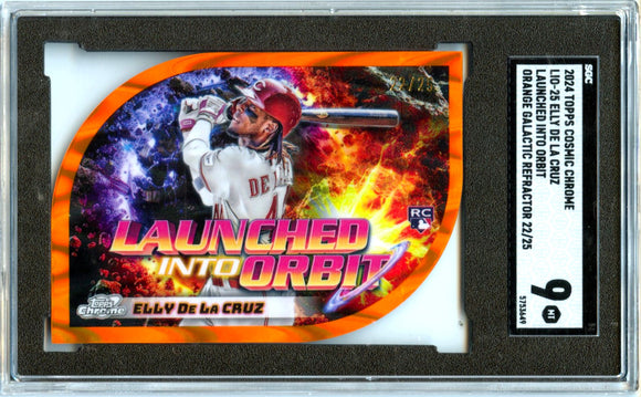 Product Elly De La Cruz RC 2024 Topps Cosmic Chrome Orange Launched Into Orbit Rookie SP 22/25 SGC 9 Link