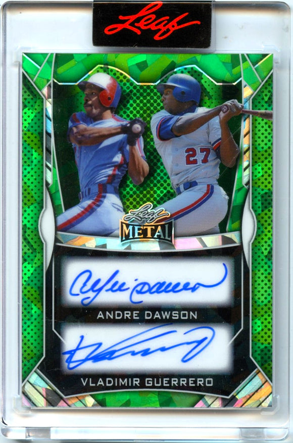 Product Andre Dawson Vladimir Guerrero Sr 2025 Leaf Metal Green Crystal Ice Dual Auto SP 1/1 Link