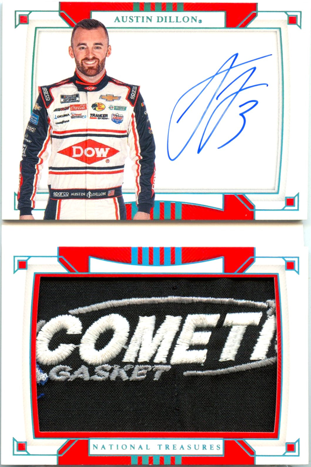 Austin Dillon 2020 National Treasures NASCAR Booklet Platinum Race Used Fire Suit Patch Auto SP 1/1-1