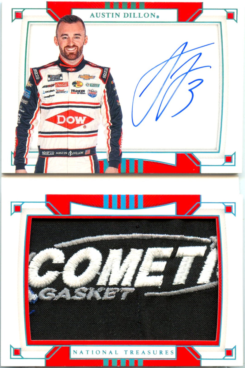 Austin Dillon 2020 National Treasures NASCAR Booklet Platinum Race Used Fire Suit Patch Auto SP 1/1-1