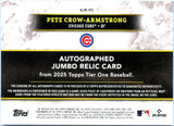 Pete Crow-Armstrong 2025 Topps Tier One Blue Game Used Patch Auto SP 6/99