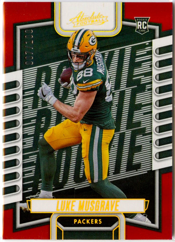 Luke Musgrave RC 2023 Panini Absolute Red Rookie SP 7/100