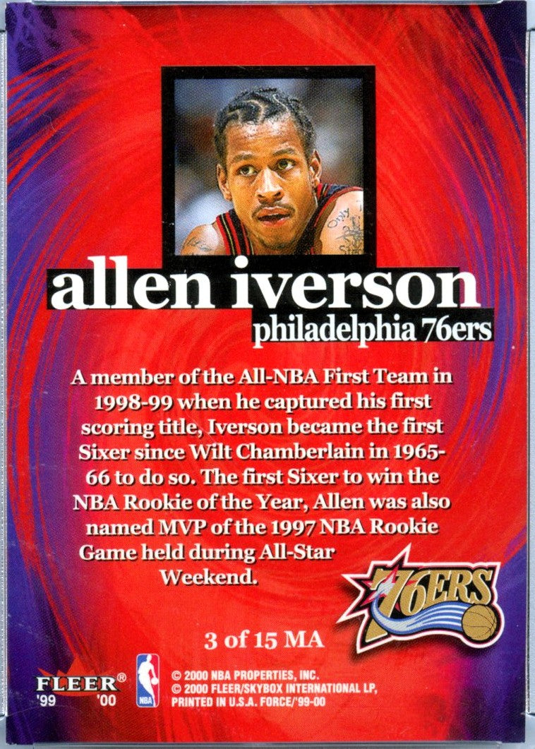 Allen Iverson 1999-00 Fleer Force Accomplished #3-2