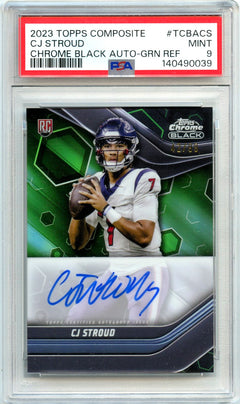 Cj Stroud RC 2023 Topps Composite Chrome Black Green Rookie Auto 42/99 PSA 9-1