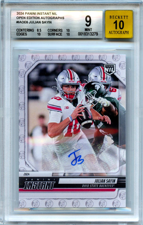 Product Julian Sayin RC 2024 Panini Instant NIL Open Edition Rookie Auto BGS 9 Link