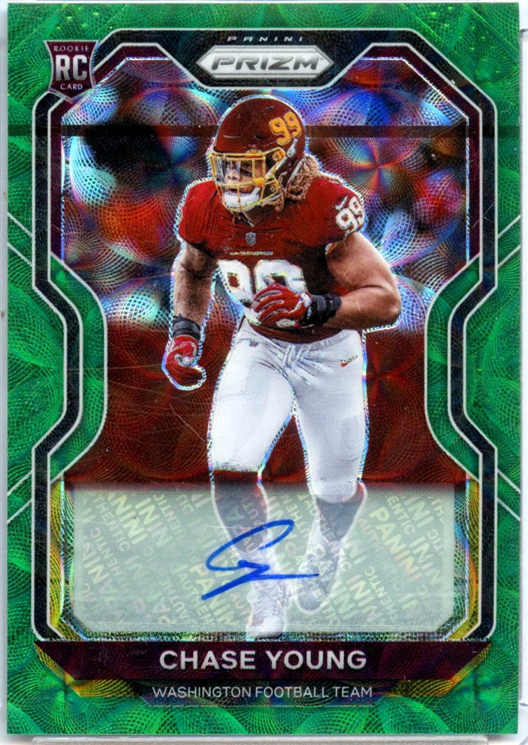 Chase Young RC 2020 Panini Prizm Green Scope Rookie Auto SP 1/75-1