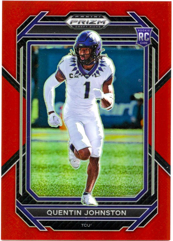 Quentin Johnston RC 2023 Panini Prizm Draft Red Rookie SP 276/299