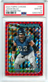 Jason Kelce 2024 Topps Chrome Red Geometric Refractor SP 5/5 PSA 10