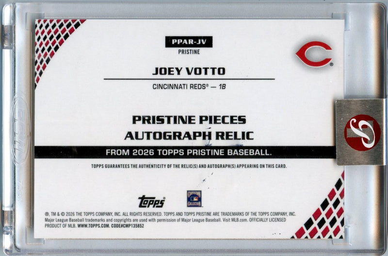 Joey Votto 2026 Topps Pristine Pulsar Game Used Patch Auto-2