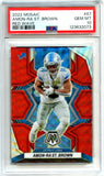 Amon-Ra St Brown 2022 Panini Mosaic Red Wave SP 8/9 PSA 10