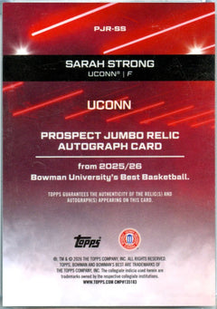 Sarah Strong RC 2025 Bowman U Best Jumbo Rookie Patch Auto-2