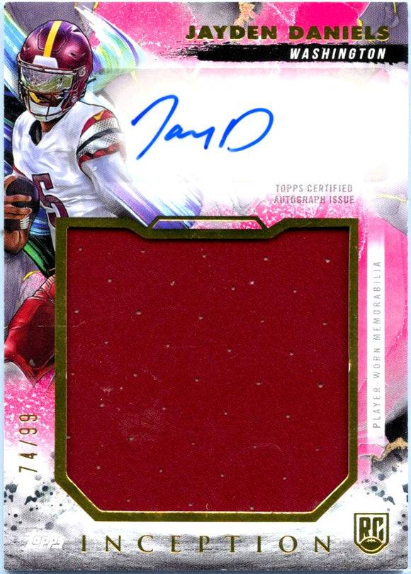 Product Jayden Daniels RC 2024 Topps Inception Pink Rookie Patch Auto SP 74/99 Link