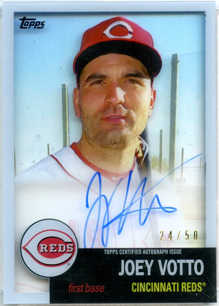 Joey Votto 2020 Topps Clearly Authentic Auto SP 24/50-1