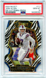Josh Allen 2022 Panini Select Premier Level Zebra Die Cut Prizm SSP #111 PSA 10