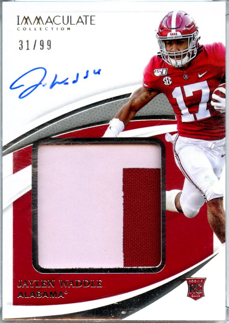 Jaylen Waddle RC 2021 Immaculate Collegiate Rookie Patch Auto SP 31/99-1