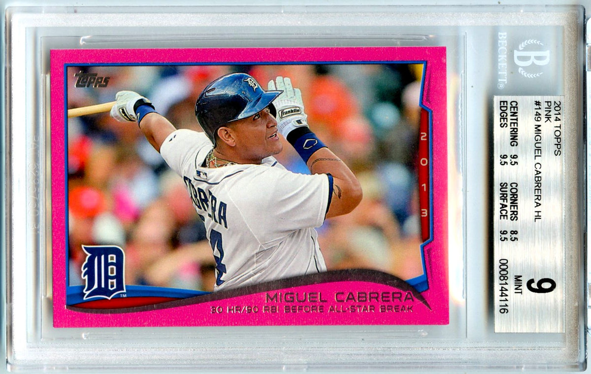 Miguel Cabrera 2014 Topps Baseball Pink SP 18/50 BGS 9-1