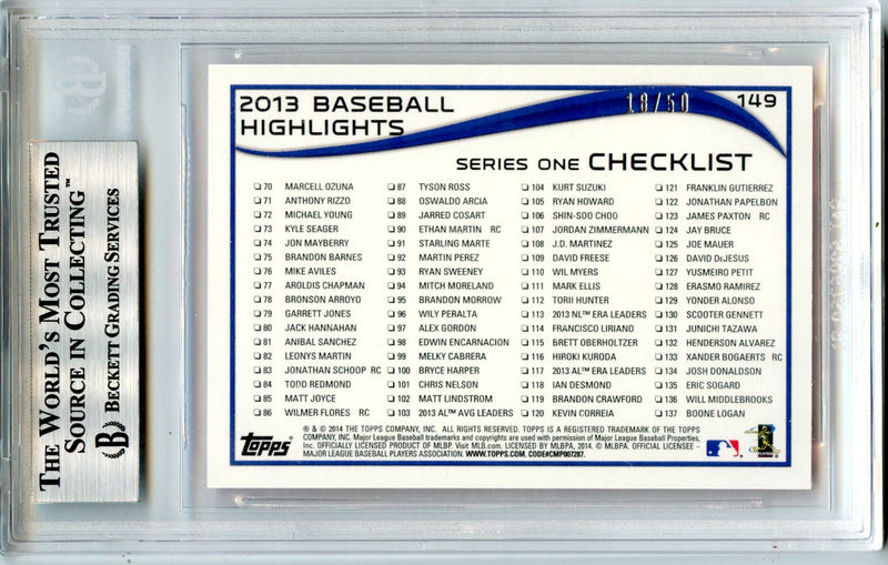 Miguel Cabrera 2014 Topps Baseball Pink SP 18/50 BGS 9-2