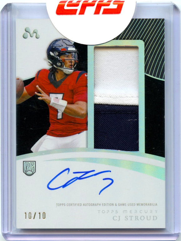 Product CJ Stroud RC 2023 Topps Mercury Rookie Patch Auto SP 10/10 Link
