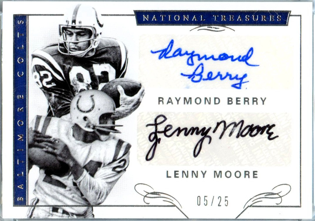 Raymond Berry Lenny Moore 2016 National Treasures Dual Auto SP 5/25-1