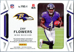 Zay Flowers RC 2023 Panini Certified Pink Freshman Fabric Rookie Patch Auto SP 6/35-2