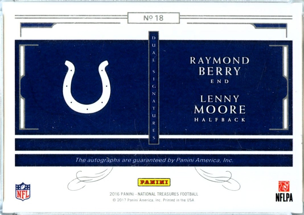 Raymond Berry Lenny Moore 2016 National Treasures Dual Auto SP 5/25-2