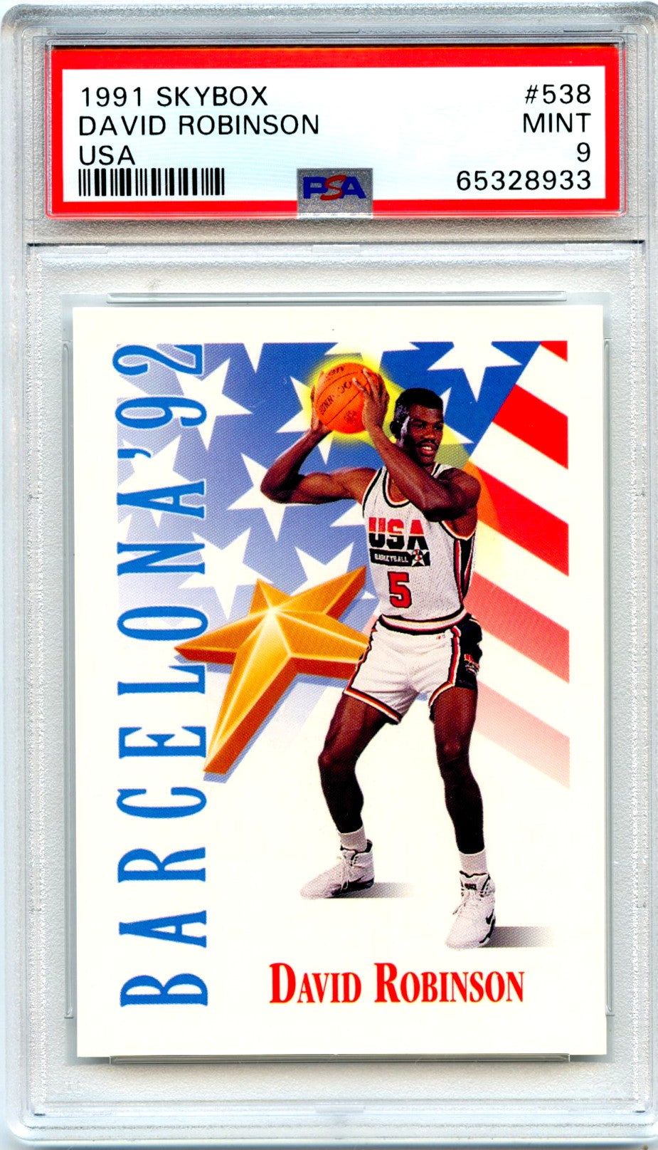 David Robinson 1991-92 Skybox USA Team #538 PSA 9