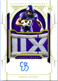 Emani Bailey RC 2024 National Treasures Collegiate Gold Rookie Logo Patch Auto SP 1/1
